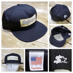 New Supreme x Starter Bling Box Logo 5-Panel Cap Rare Blk SS13 Release Snapback
